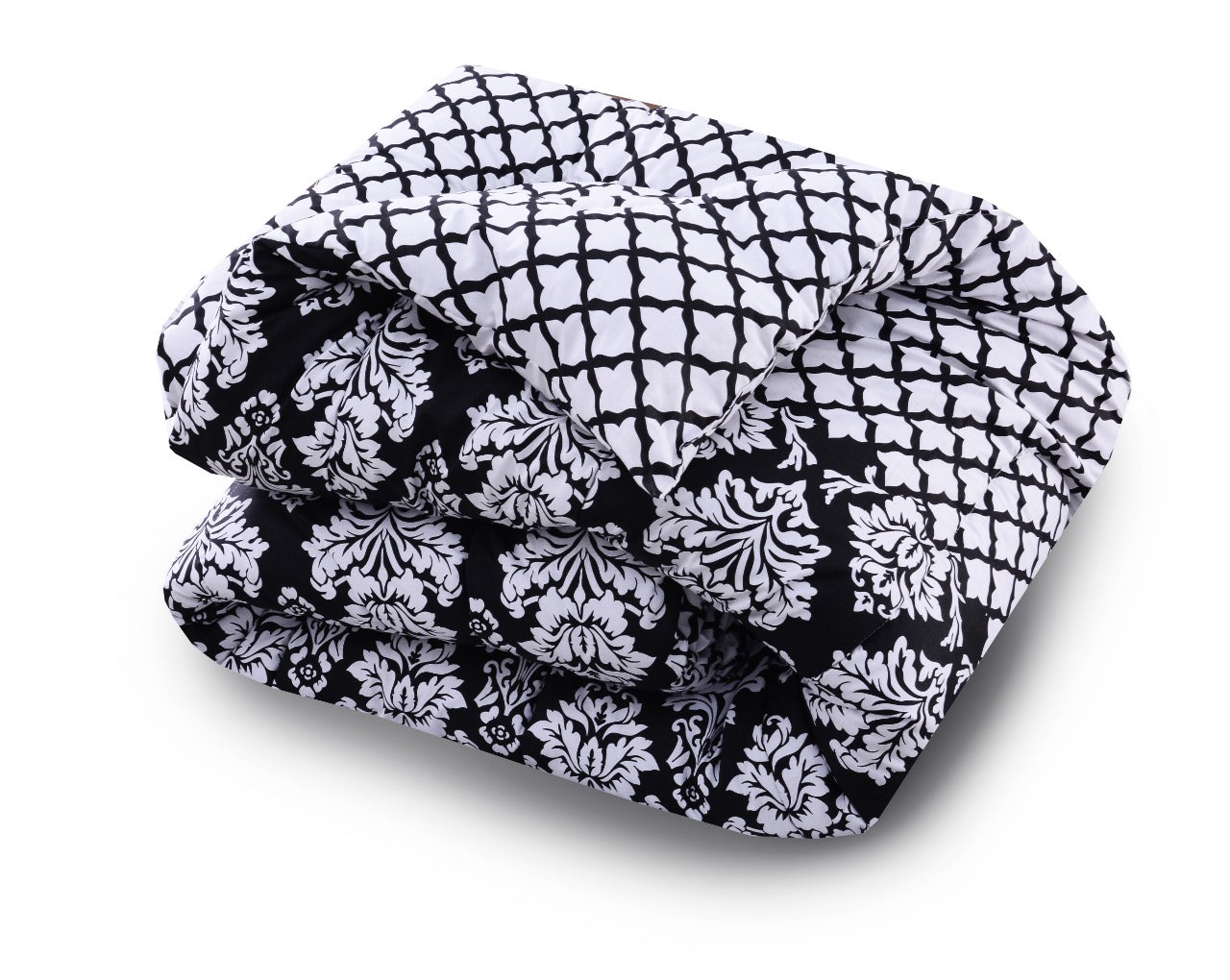 1 PC Double Winter Comforter-Black & White Flower Comforters Apricot