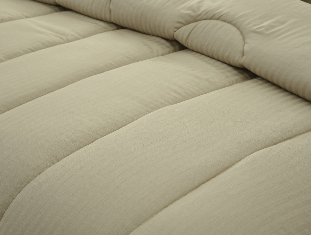 1 PC Double Winter Razai-Beige Stripes Comforters Apricot