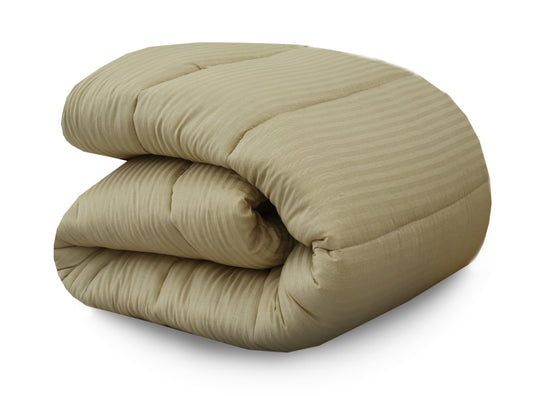 1 PC Double Winter Razai-Beige Stripes Comforters Apricot