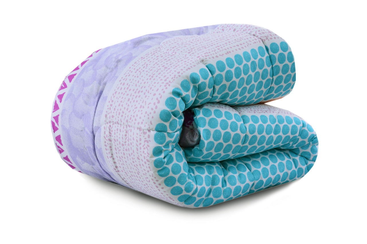 1 PC Single Comforter-Turquoise Circle Comforters Apricot