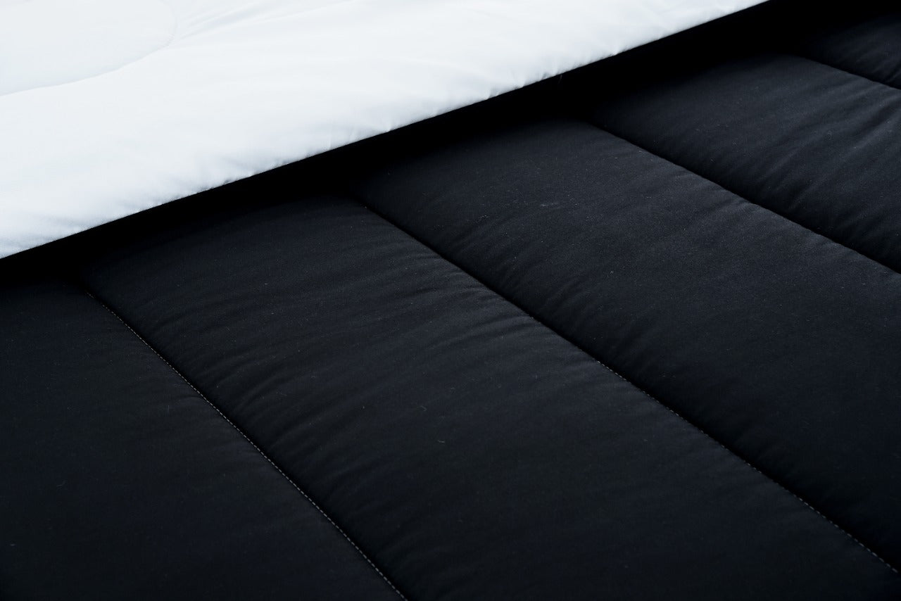 1 PC Double Winter Comforter-Black Over Sliver Comforters Apricot