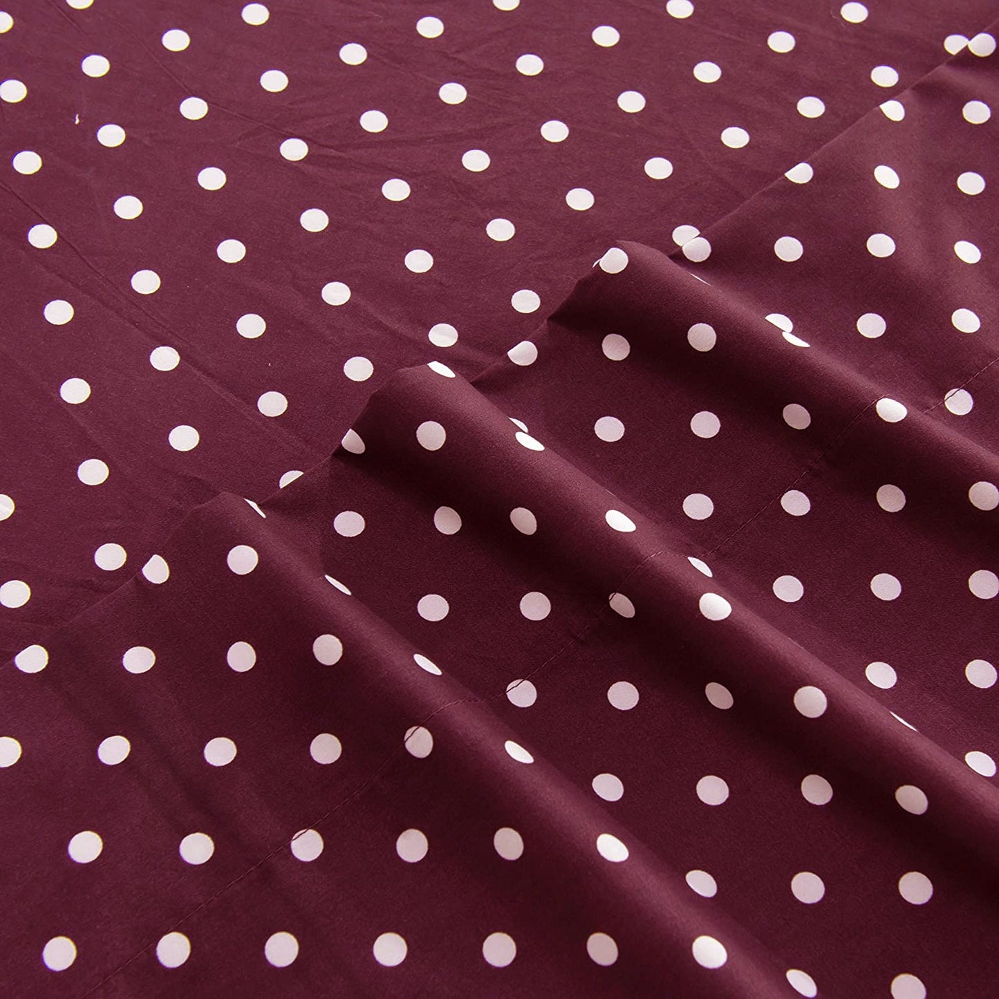 Fitted Bed Sheet-Maroon Polka Fitted Sheets Apricot