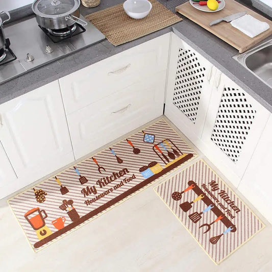 Anti slip Kitchen Floor Mat Set-House Ware Rugs Apricot   