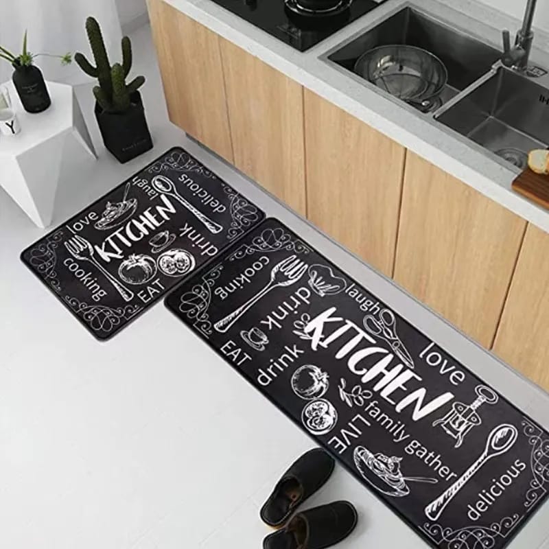 Premium Padded Anti slip Kitchen Mat Set-Delicious Rugs Apricot