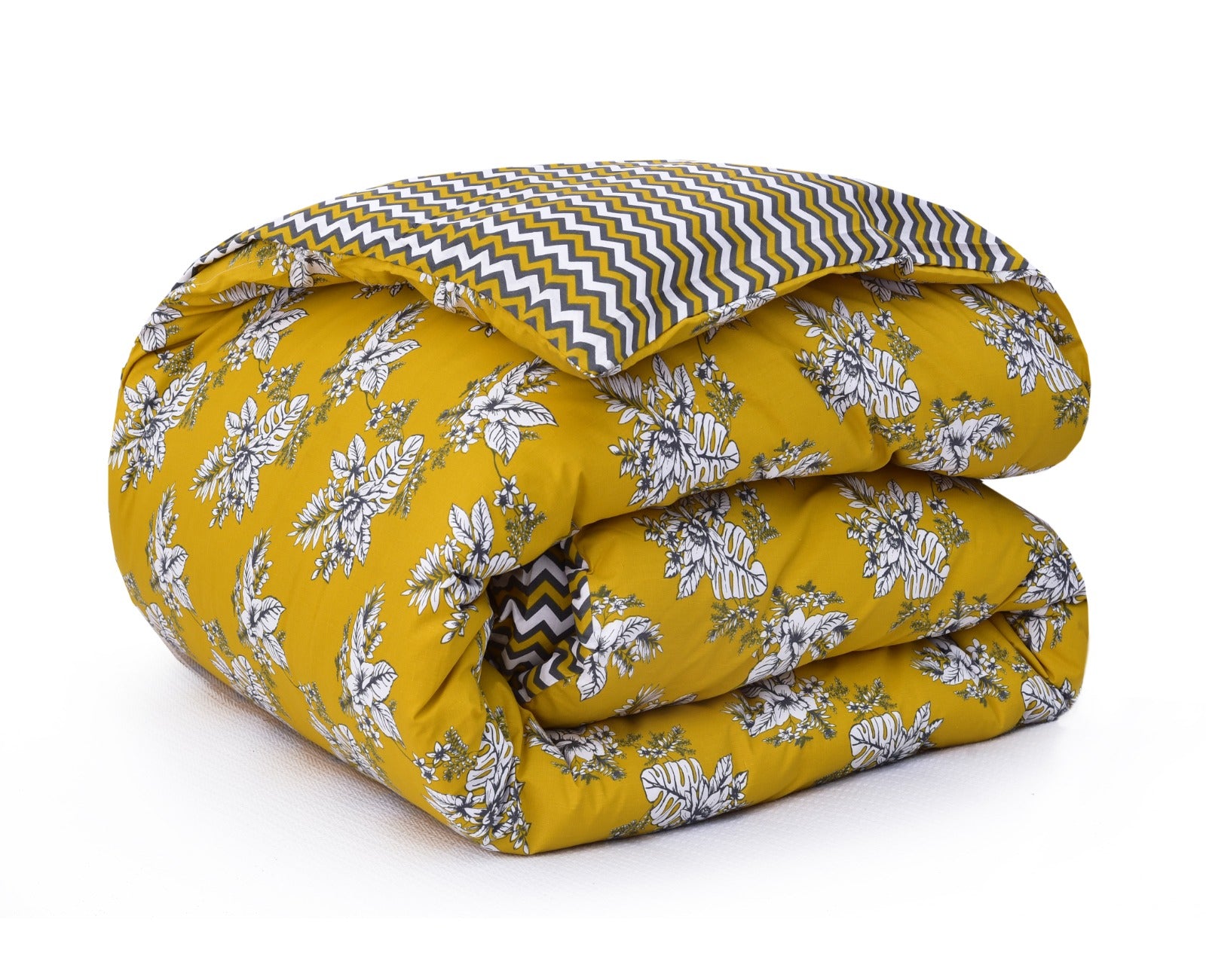 8PCs Mustard Garden Duvet Cover Bed Sheets Apricot