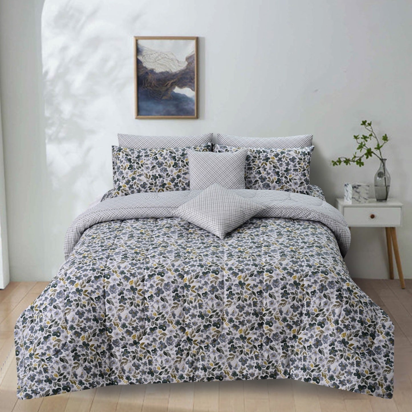 8 PCs Winter Comforter Set-Patrol Flower