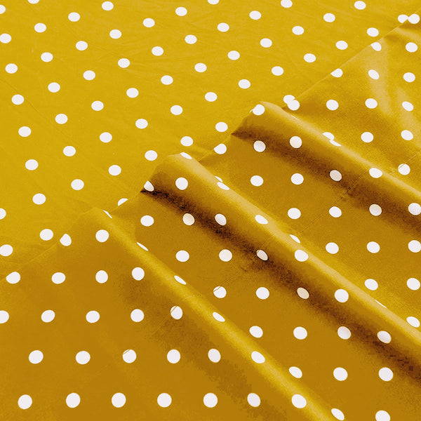 Fitted Bed Sheet-Mustard Polka