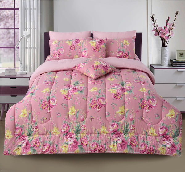 8 PCs Winter Comforter Set-Floral Amary