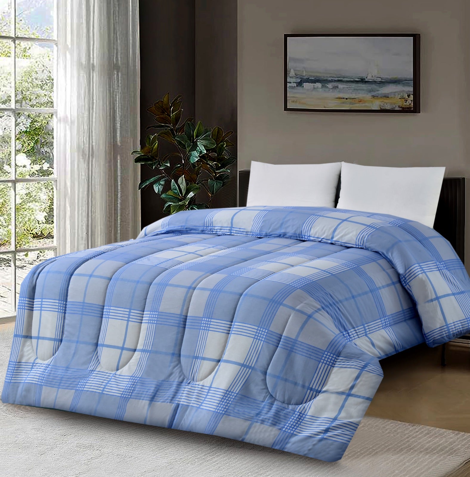 1 PC Double Winter Comforter-Variable Box Comforters Apricot