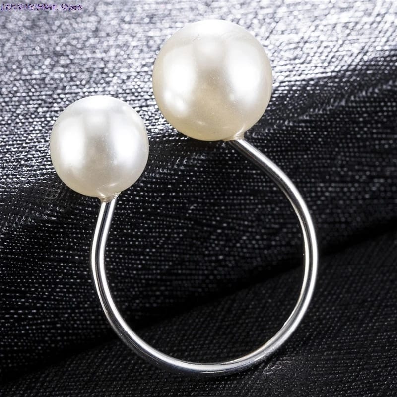 Napkin Holder Rings-Silver Pearls