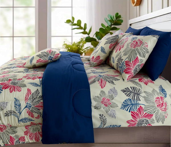 8 PCs Winter Comforter Set-Cherry Blossom