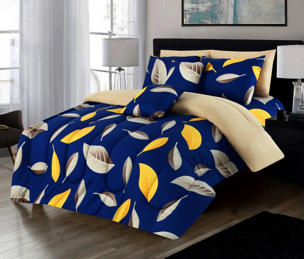 8 PCs Winter Comforter Set-Blue Oasis