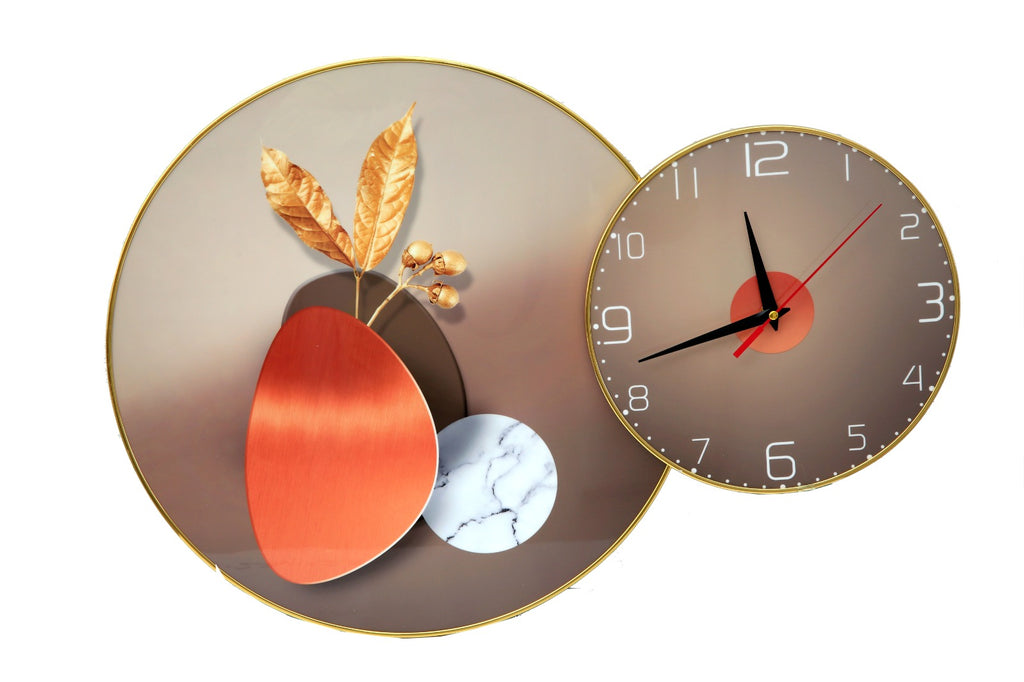 Golden Leaf Frame with Clock