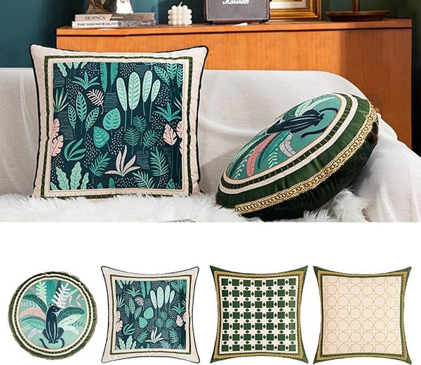 Digital Printed Cushions Assorted 4 PCs-Green Land