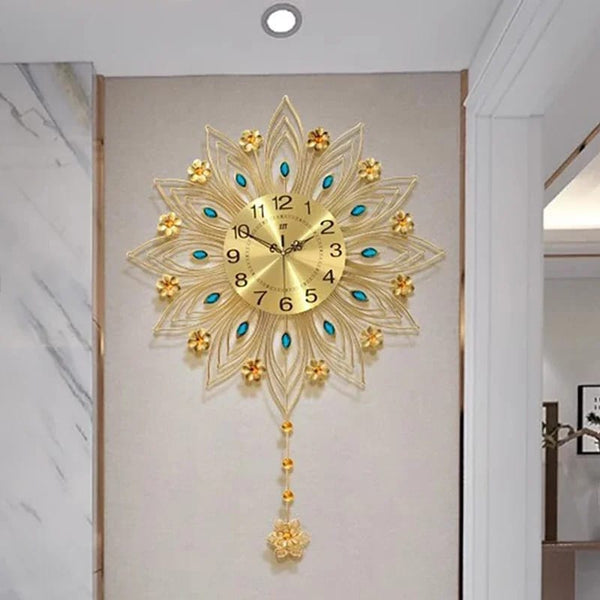64CM Traditional Gold Wall Clock-With Pendulum