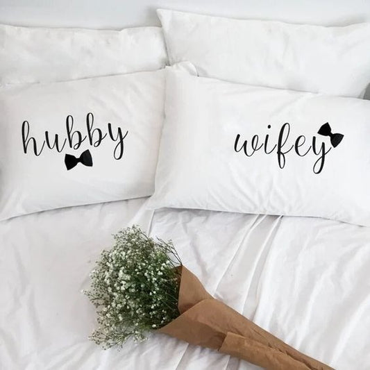 2 PCs Digital Printed Couple Pillow-Hubby/Wifey