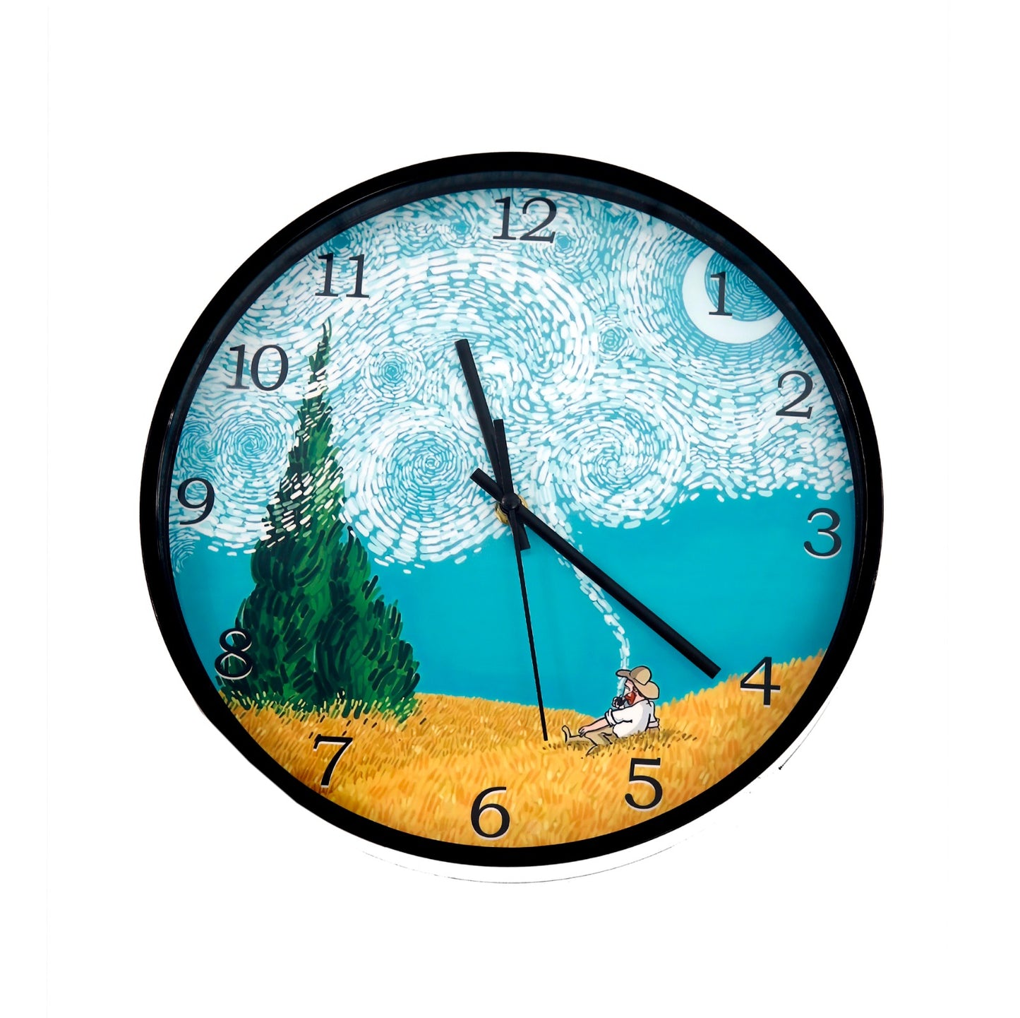 30 Cm Wall Clock Van Gogh-Field Clock Apricot   