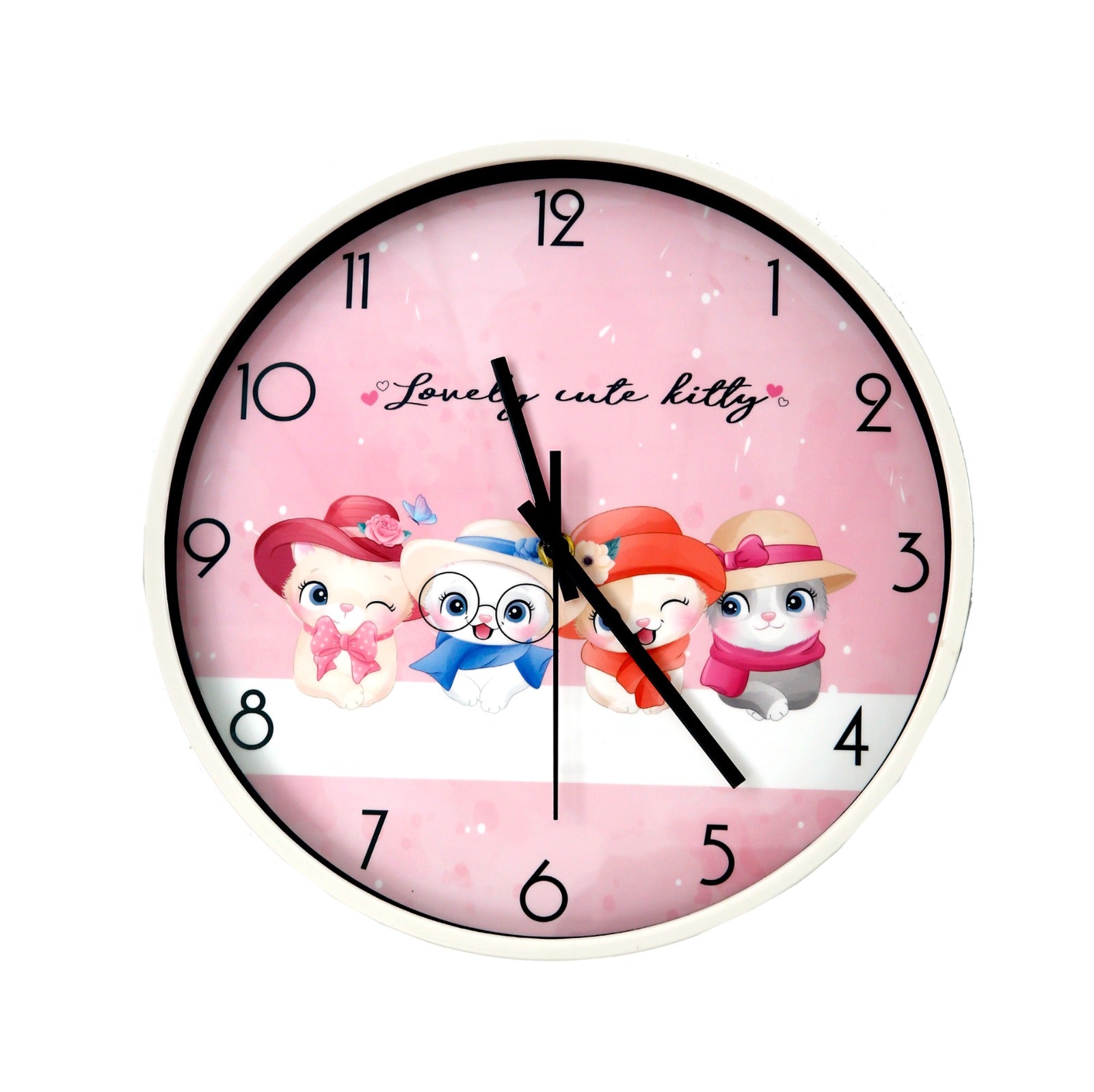 30 Cm Wall Clock SA2311-21-Kitty's Party Clock Apricot   