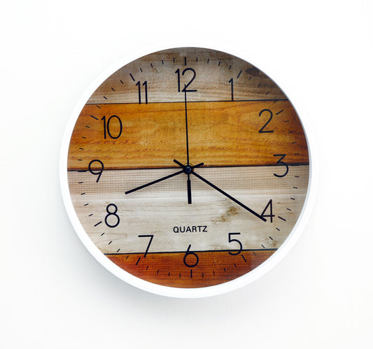 30CM Wall Clock-Beige Over Brown(SA2405-222) Clock Apricot   