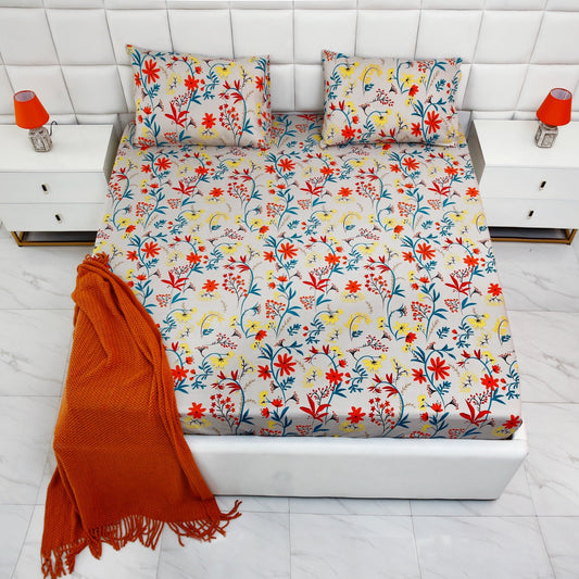 Fitted Bed Sheet-Orange Lilly Fitted Sheets Apricot