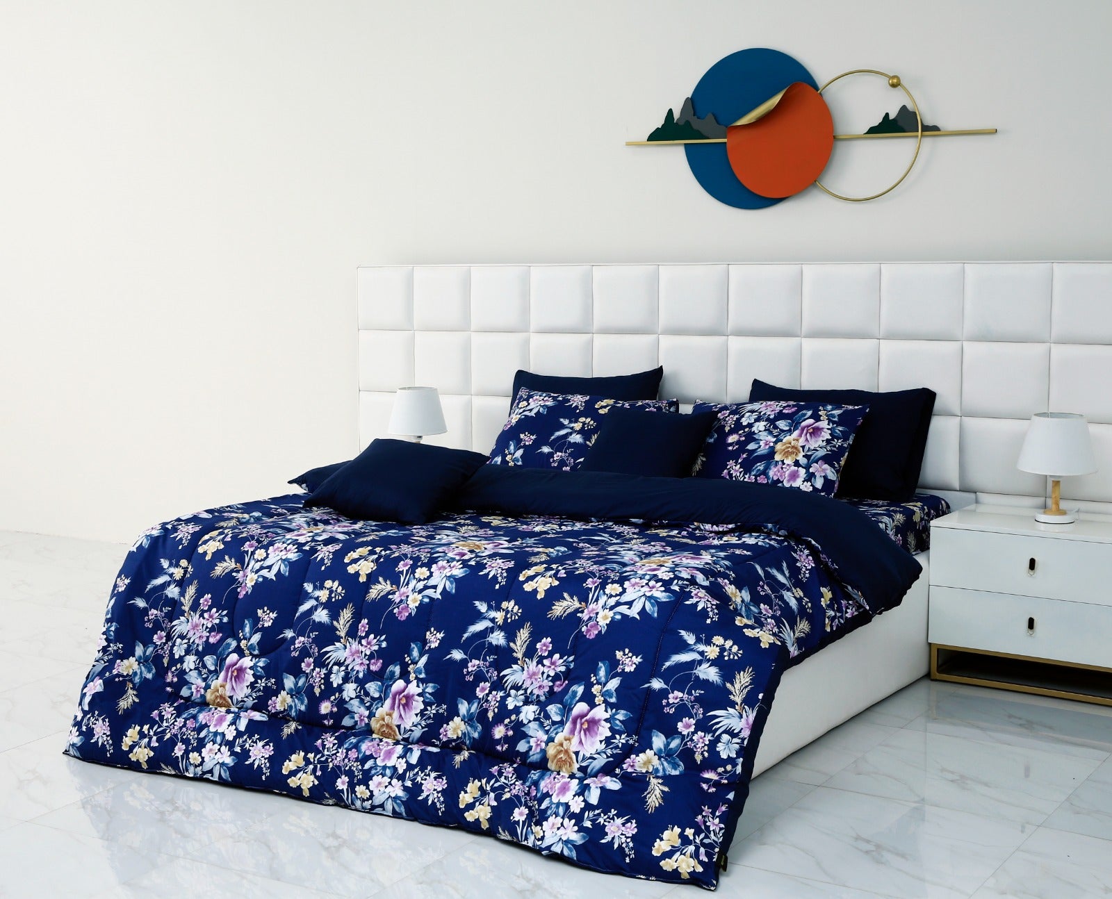 8 PCs Winter Comforter Set-14928 Aster Comforters Apricot   