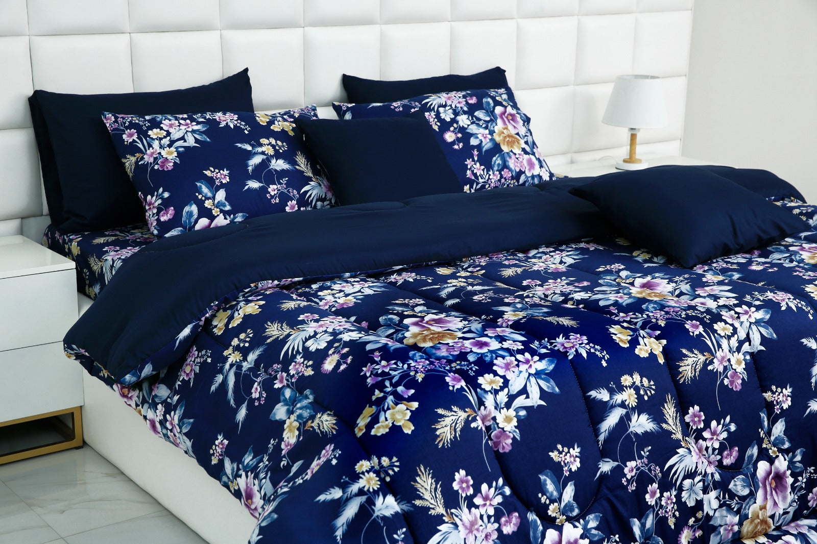 8 PCs Winter Comforter Set-14928 Aster Comforters Apricot   
