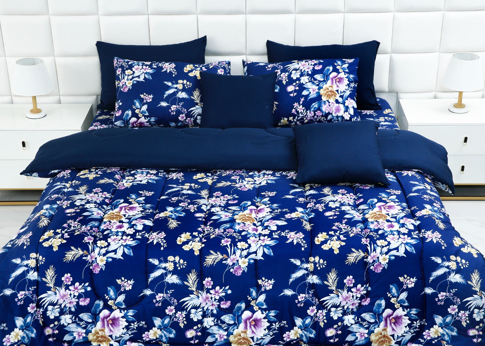 8 PCs Winter Comforter Set-14928 Aster Comforters Apricot   