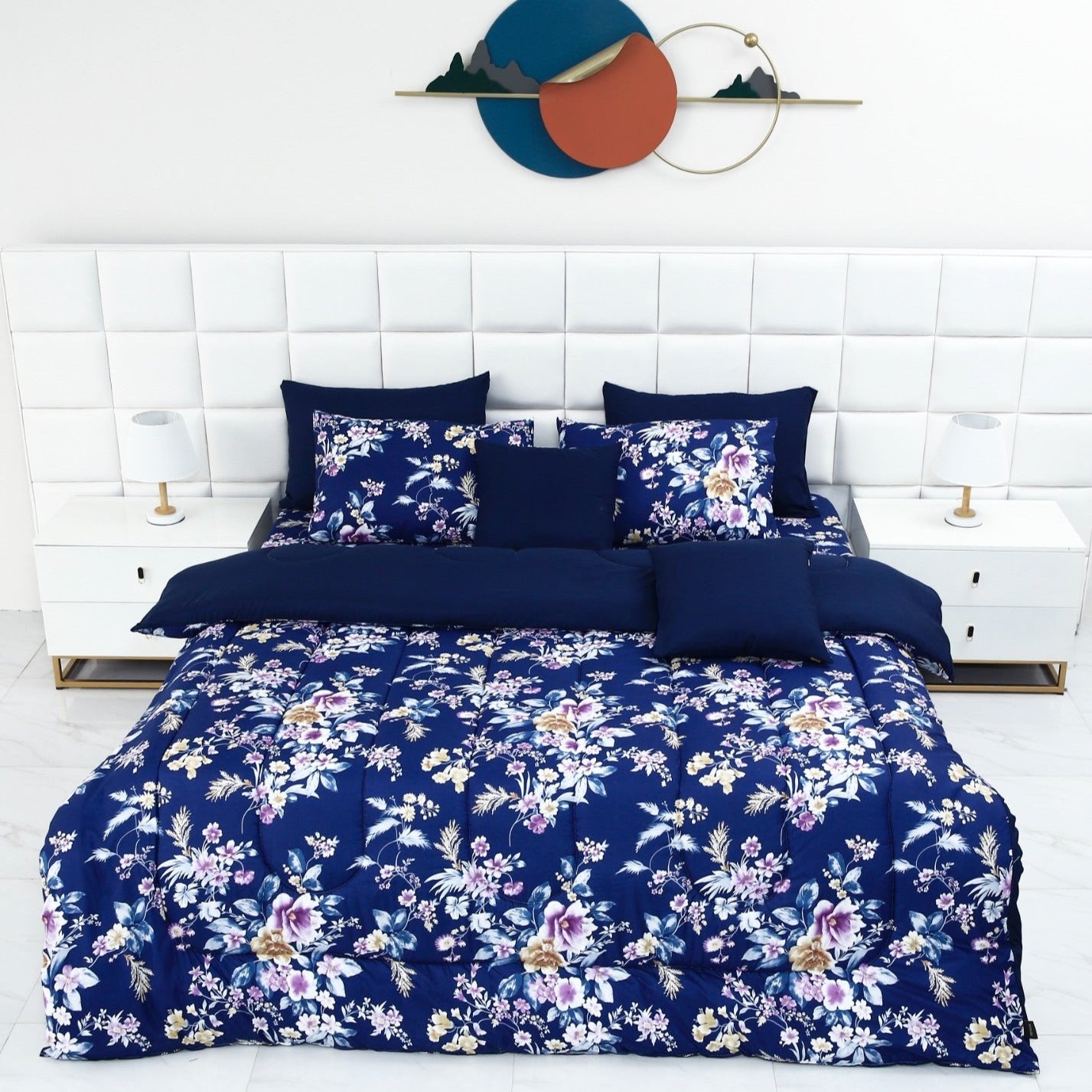 8 PCs Winter Comforter Set-14928 Aster Comforters Apricot   