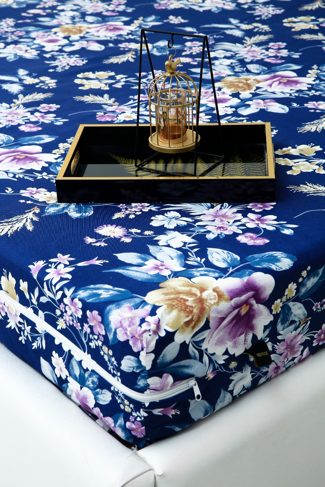 Zipper Mattress Cover Printed-Aster Protectors Apricot