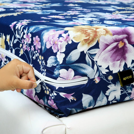 Zipper Mattress Cover Printed-Aster Protectors Apricot