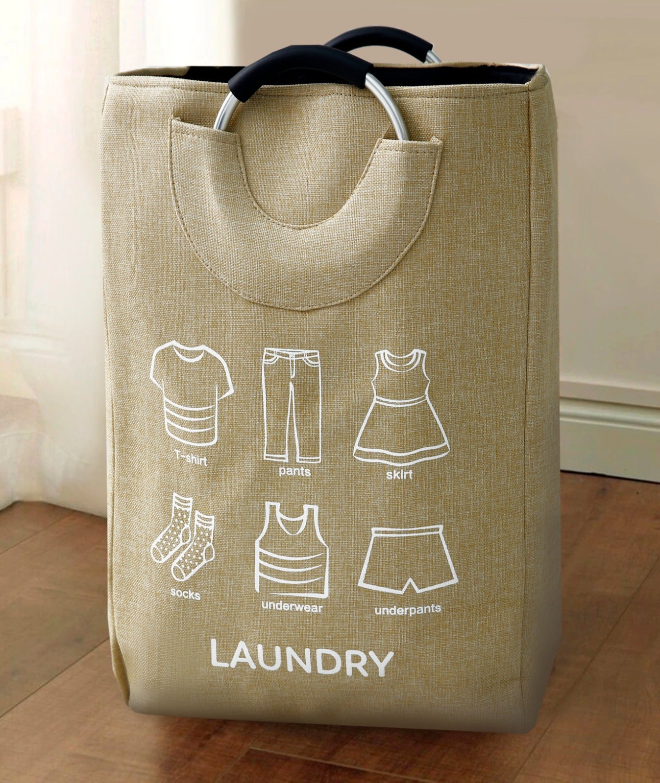 Eva Laundry Basket-Beige(LAUNDRY)  Apricot   