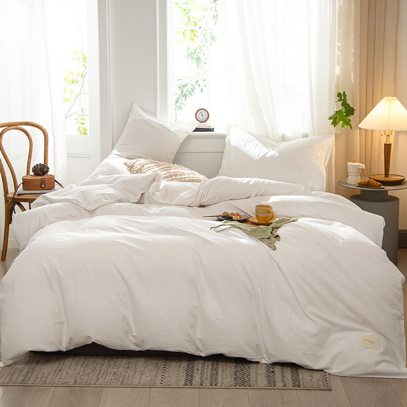 6 PCs Winter Comforter Set-White Comforters Apricot   