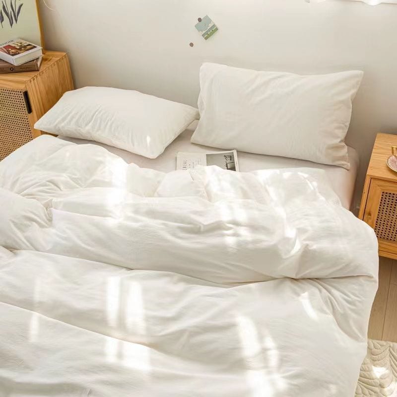 6 PCs Winter Comforter Set-White Comforters Apricot   