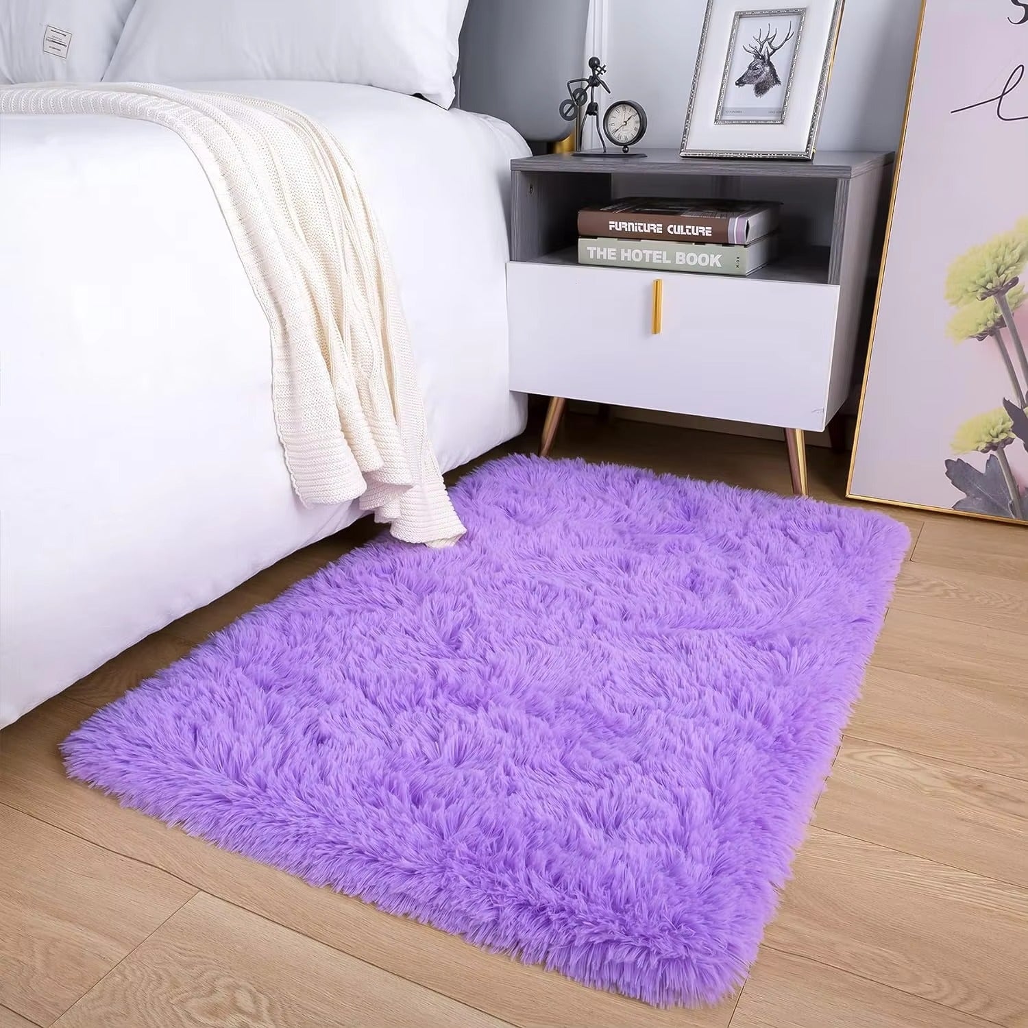 Anti-Slip Soft Fluffy Door Mat-Purple Door Mats Apricot   