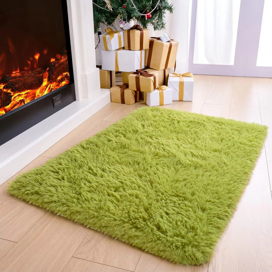 Anti-Slip Soft Fluffy Door Mat-Green Door Mats Apricot   