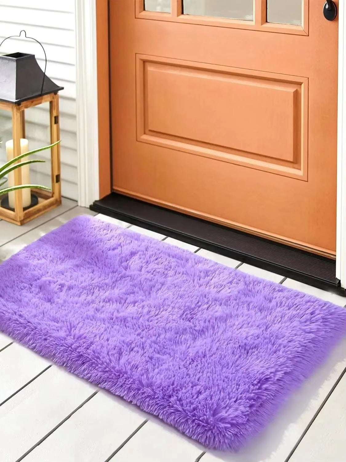 Anti-Slip Soft Fluffy Door Mat-Purple Door Mats Apricot   