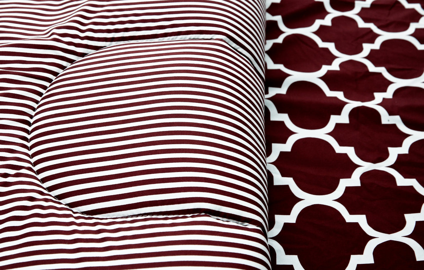 8 PCs Winter Comforter Set-Plum Geometric