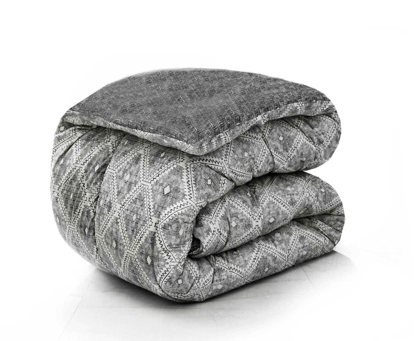 1 PC Double Winter Comforter-Grey Pattern Comforters Apricot