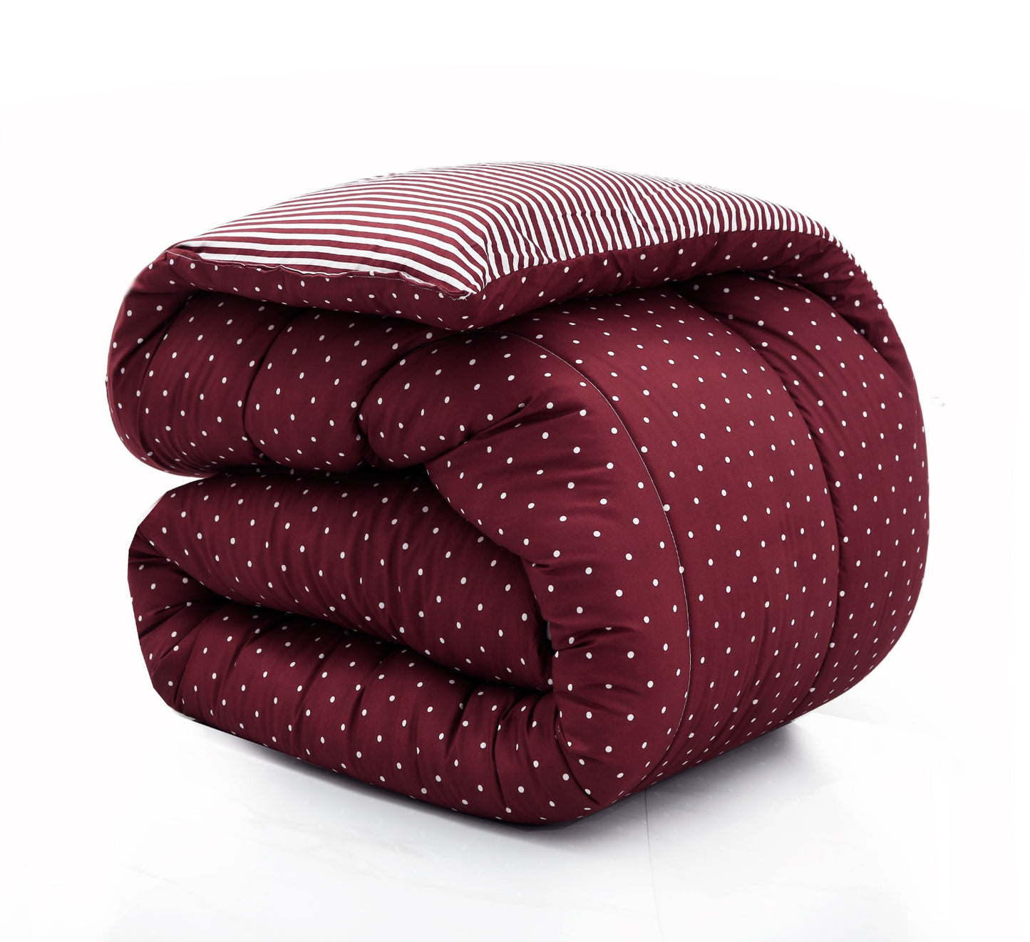 8 PCs Winter Comforter Set-Plum Polka Comforters Apricot   