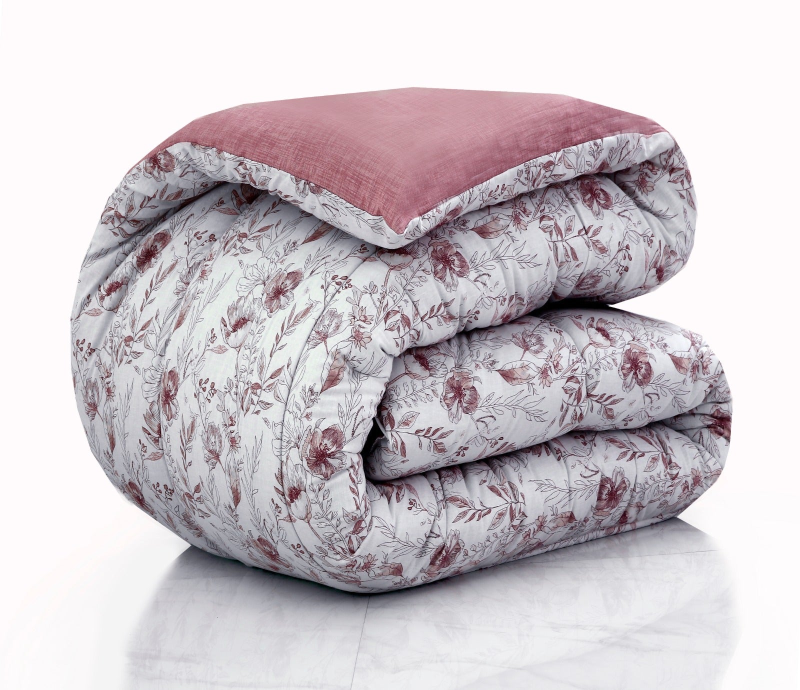 8 PCs Winter Comforter Set-Oriental poppy Comforters Apricot   