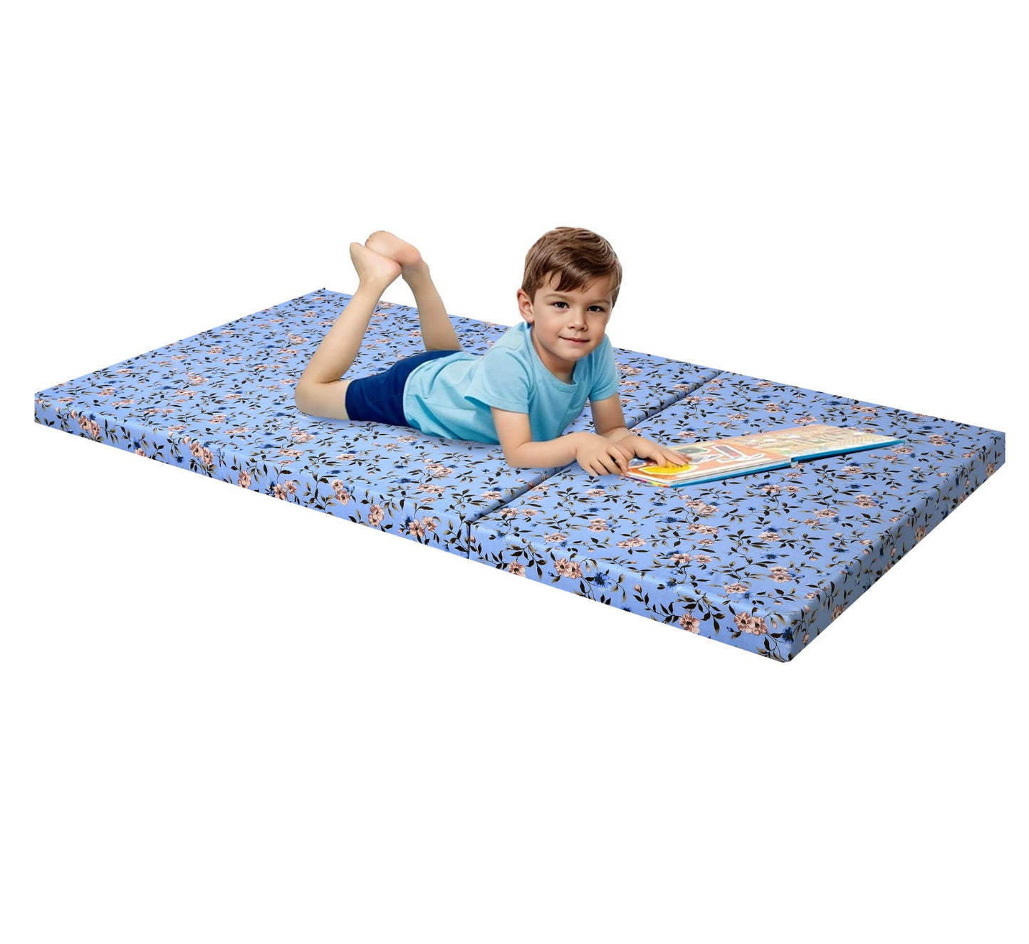 Foldable/Portable Mattress-Blue Bloom Protectors Apricot