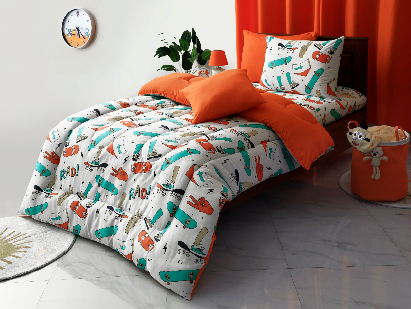 5 PCs Single Comforter Set-Scatters Comforters Apricot