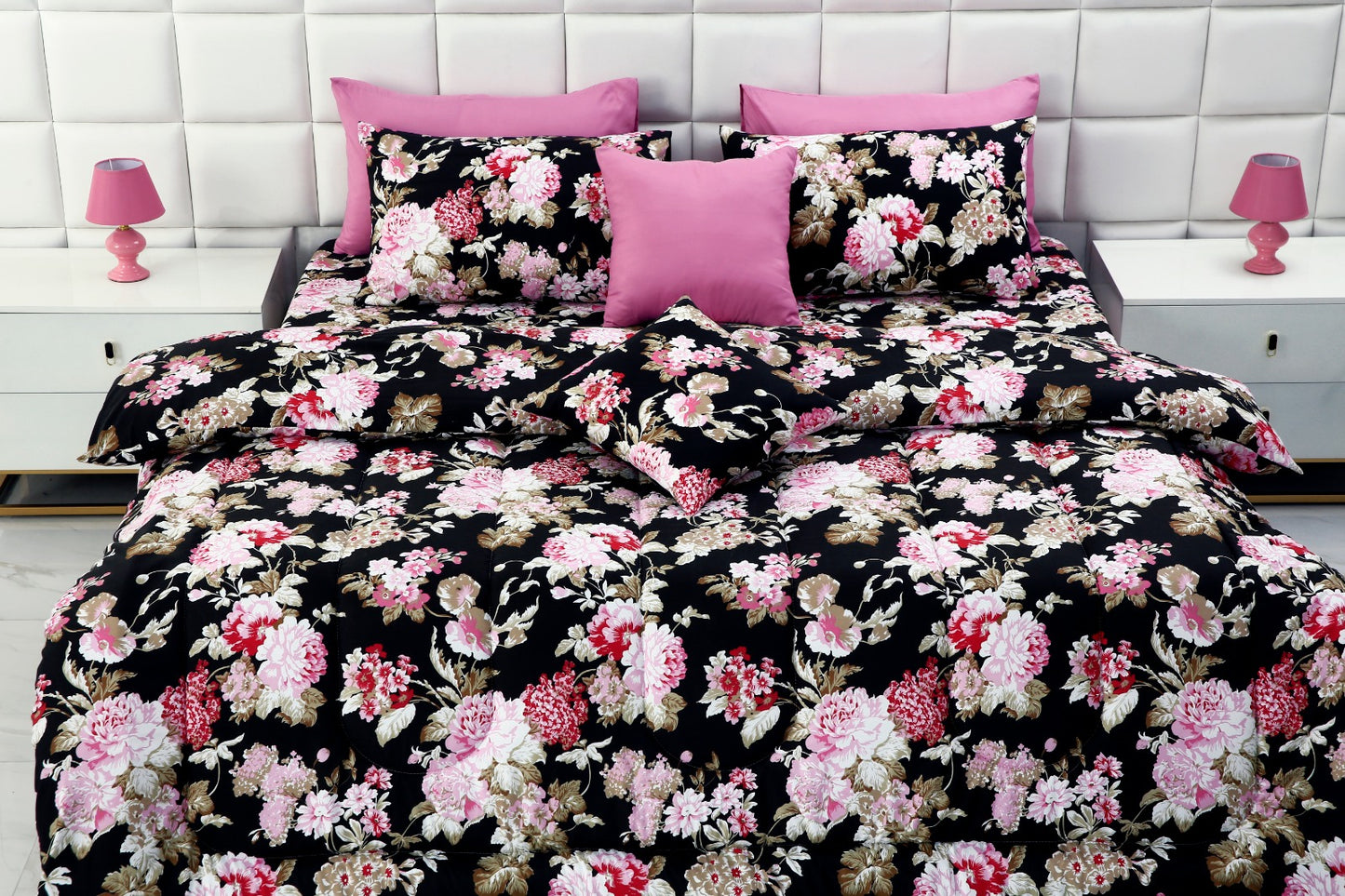 8 PCs Winter Comforter Set-Dahlia Comforters Apricot