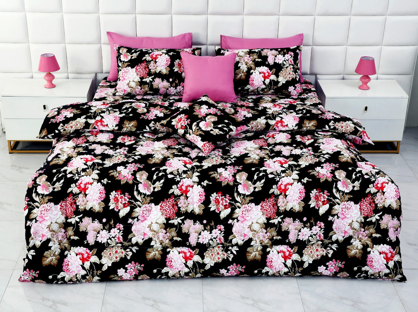 8 PCs Winter Comforter Set-Dahlia Comforters Apricot