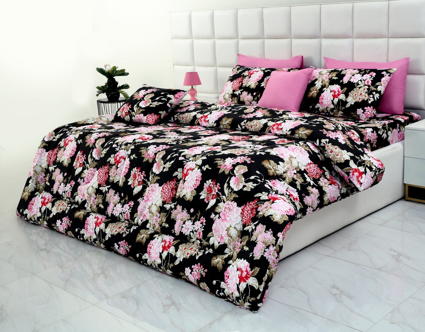 8 PCs Winter Comforter Set-Dahlia Comforters Apricot