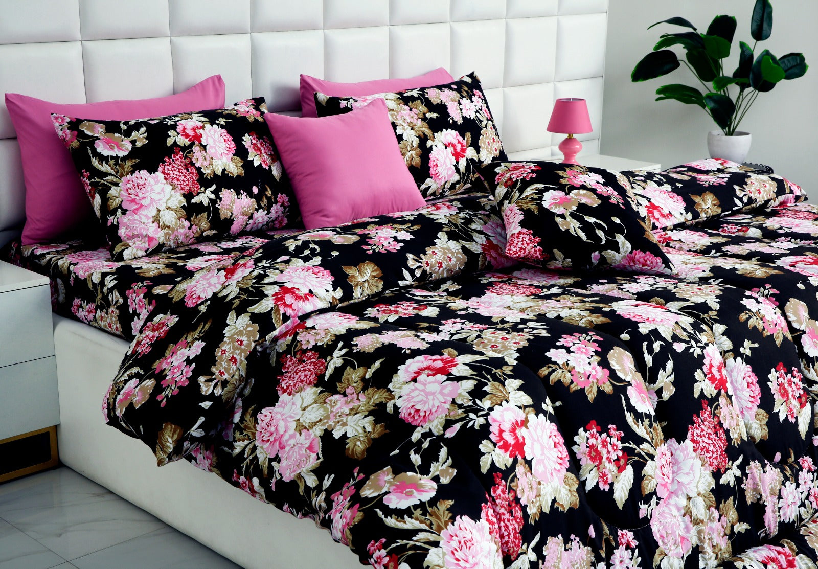 8 PCs Winter Comforter Set-Dahlia Comforters Apricot