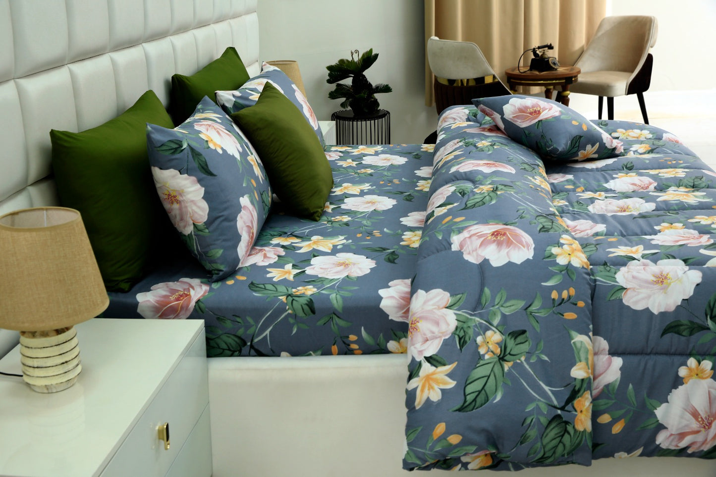 8 PCs Winter Comforter Set-Magnolia Comforters Apricot