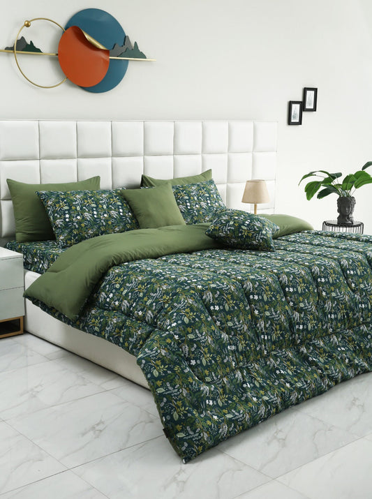 8 PCs Winter Comforter Set-Persian lily