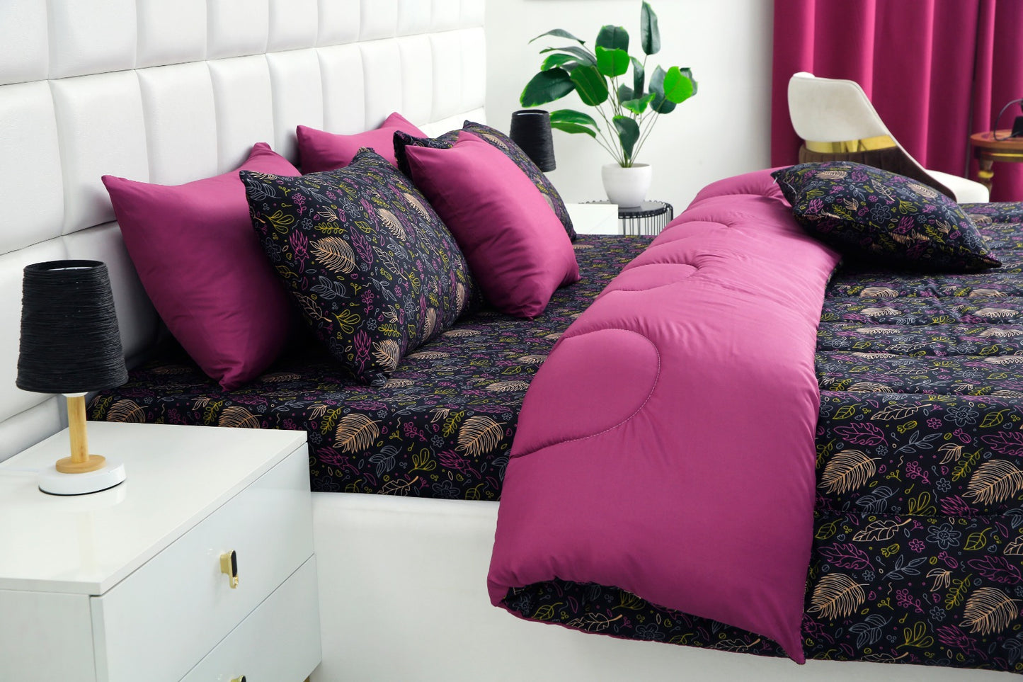 8 PCs Winter Comforter Set-Black Lilly Comforters Apricot