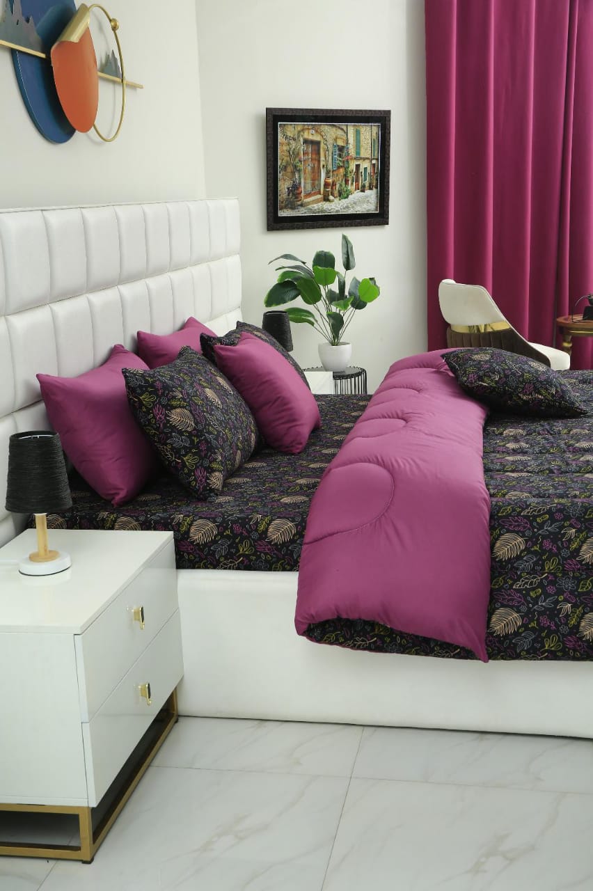 8 PCs Winter Comforter Set-Black Lilly Comforters Apricot